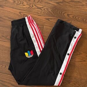 Vintage adidas Black Joggers with Red & White Side Stripes